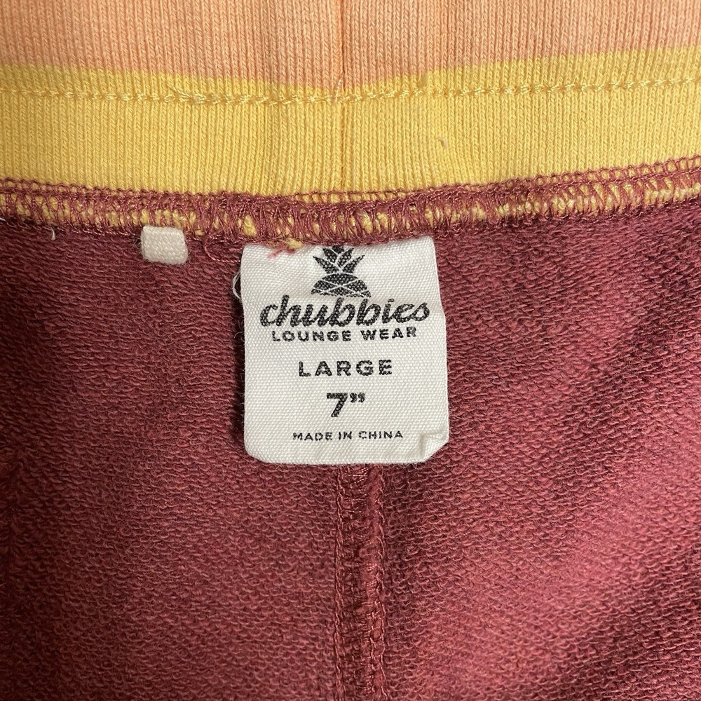 Chubbies Mens Lounge Shorts Size Large Red Sweat Shorts 7" Inseam Drawstring - Picture 3 of 6